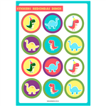 Stickers plancha baby Dino redondas 12s 1u